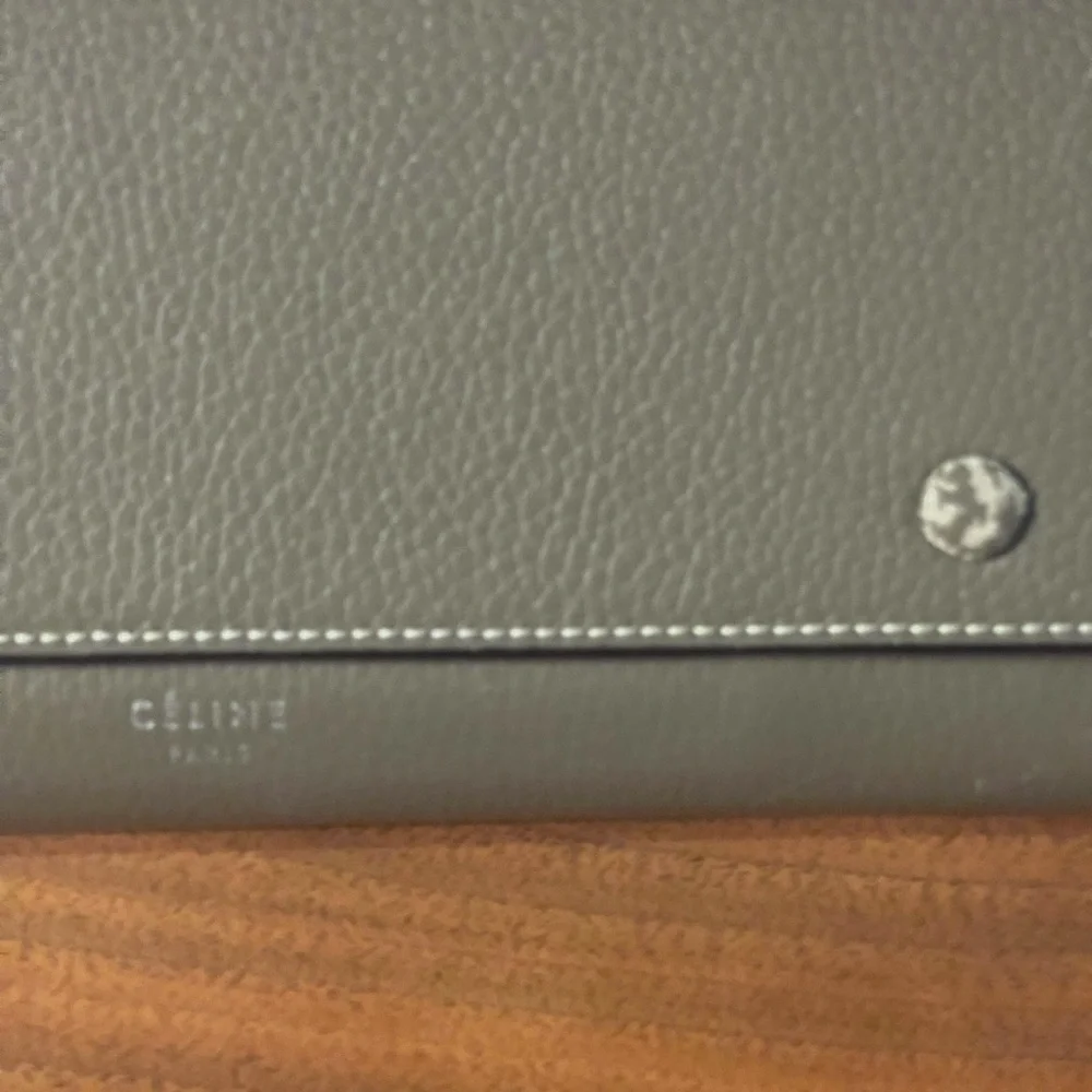 Celine Taupe Continental Leather Wallet